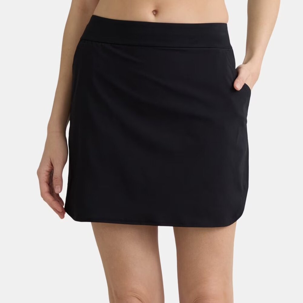 Women's High Waist All in One Swim Skirt with full brief   Black Large - NWT